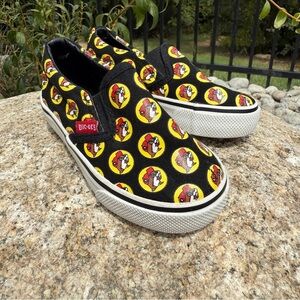 Buc-ee's Baby Unisex Slip-On Canvas Shoes Black Size 7 Casual Fun Stretch